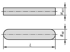 Reteszek, DIN 6885 A