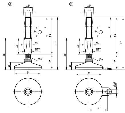 Állítólábak Hygienic DESIGN kivitelben